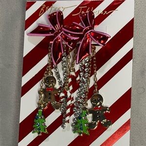 NWT Betsey Johnson Festive Holiday Earrings
